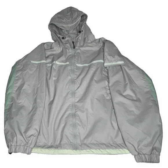 Columbia Womens Rain Coat W/Adjustable Hood Size XL Short Beige/Green - Picture 4 of 14